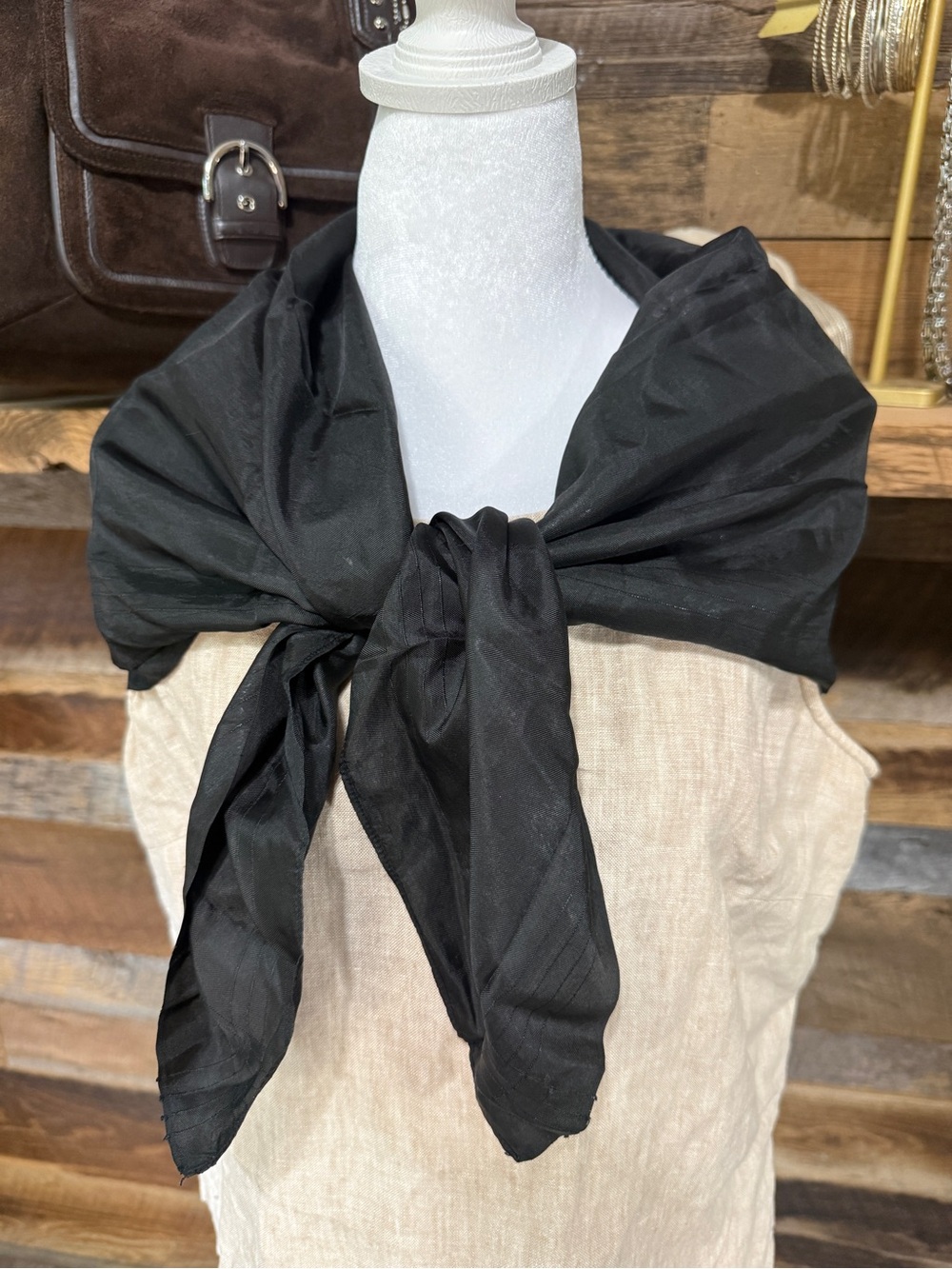 Black Lightweight Women's Scarf - Versatile Neck Wrap